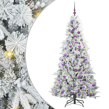 vidaXL Artificial Hinged Christmas Tree White 180 cm PE and PVC