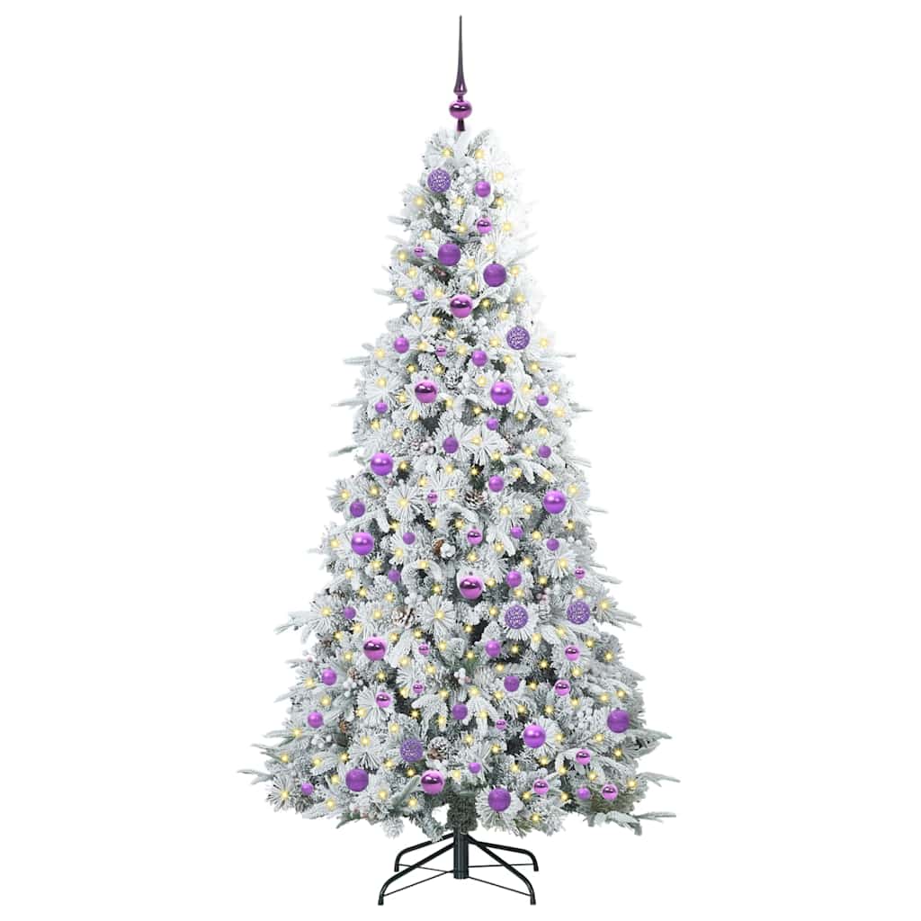 vidaXL Artificial Hinged Christmas Tree White 180 cm PE and PVC