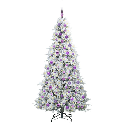 vidaXL Artificial Hinged Christmas Tree White 180 cm PE and PVC