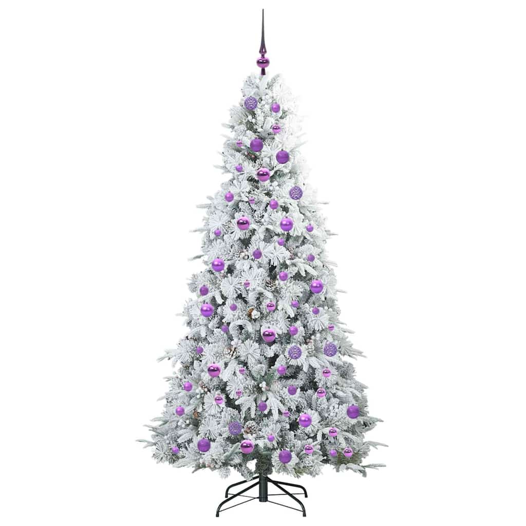 vidaXL Artificial Hinged Christmas Tree White 180 cm PE and PVC