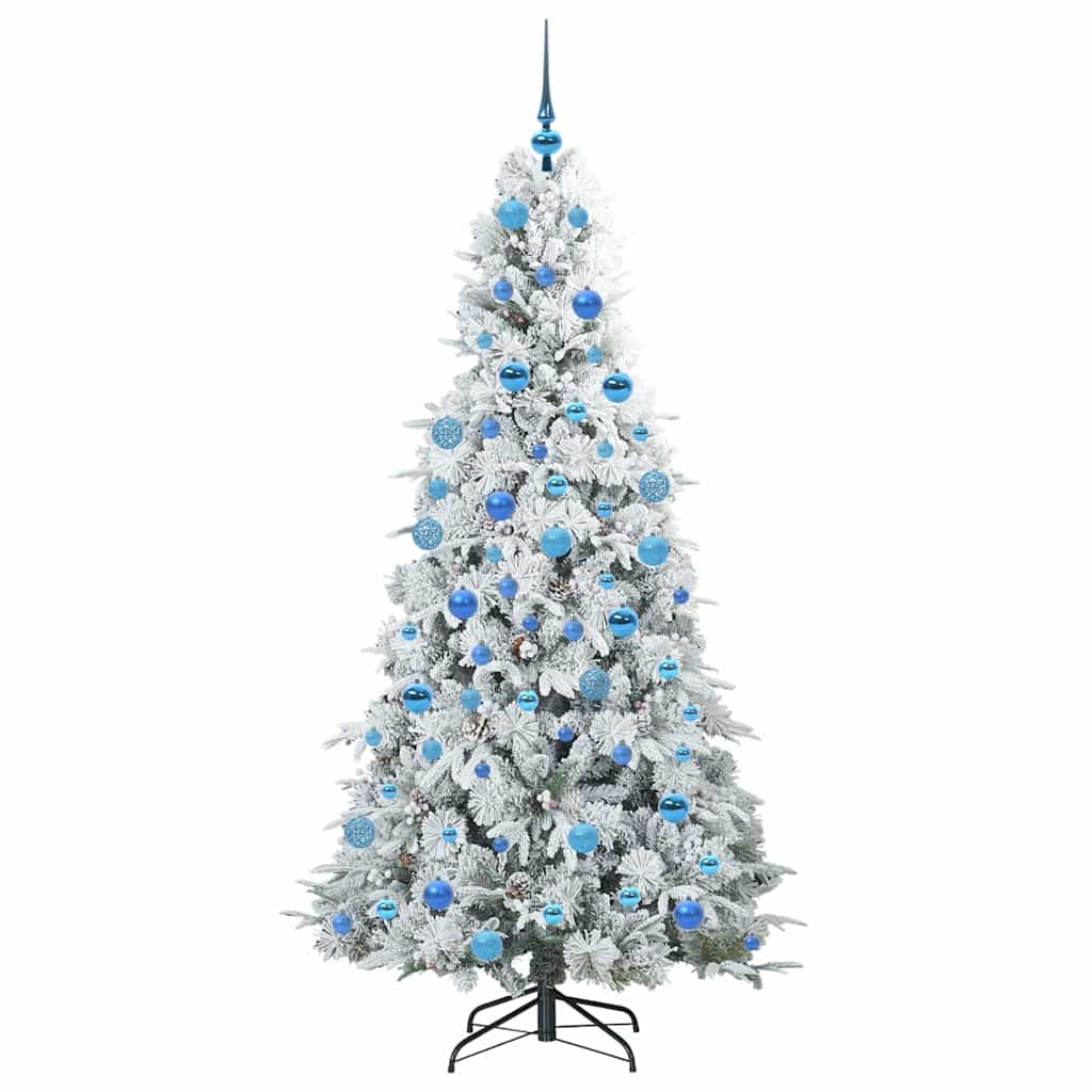 vidaXL Artificial Hinged Christmas Tree White 180 cm PE and PVC
