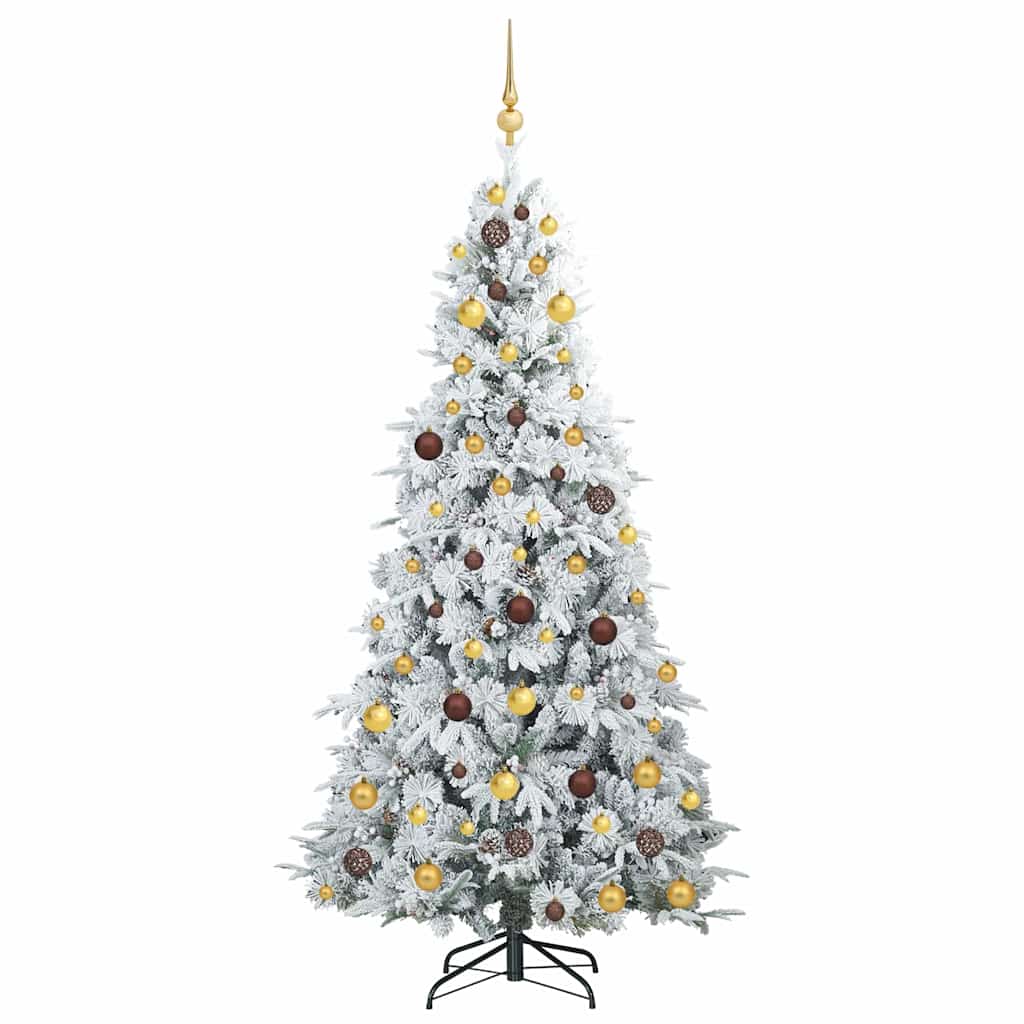 vidaXL Artificial Hinged Christmas Tree White 210 cm PE and PVC