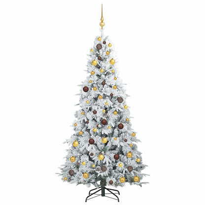 vidaXL Artificial Hinged Christmas Tree White 210 cm PE and PVC