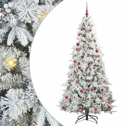 vidaXL Artificial Hinged Christmas Tree White 210 cm PE and PVC