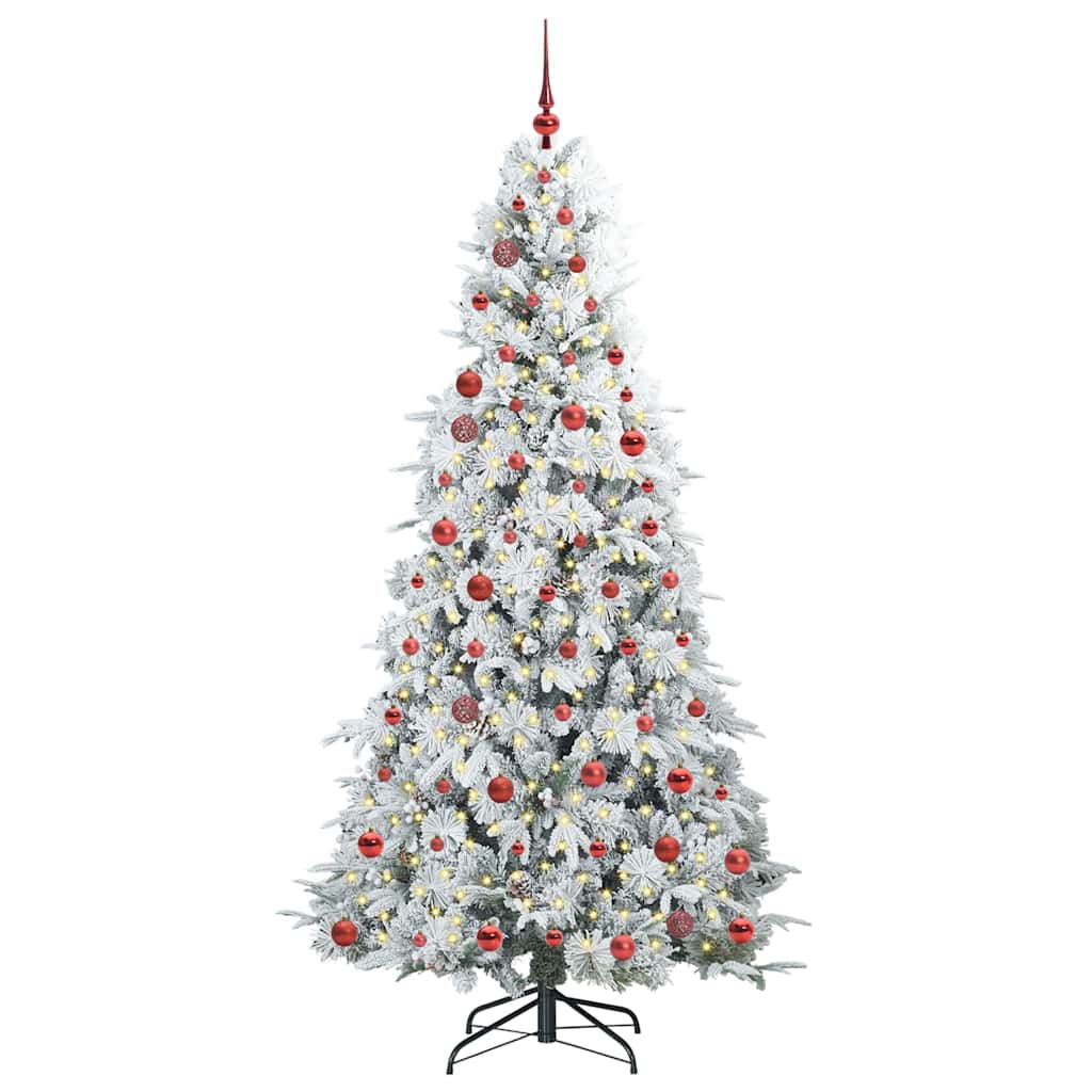 vidaXL Artificial Hinged Christmas Tree White 210 cm PE and PVC