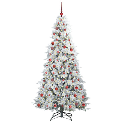 vidaXL Artificial Hinged Christmas Tree White 210 cm PE and PVC