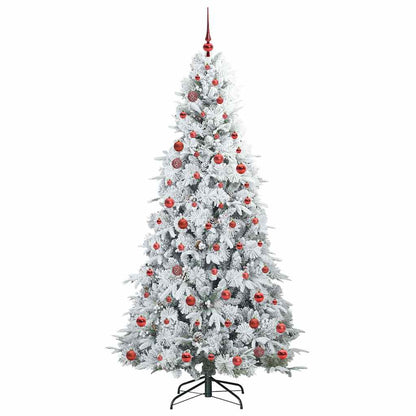 vidaXL Artificial Hinged Christmas Tree White 210 cm PE and PVC