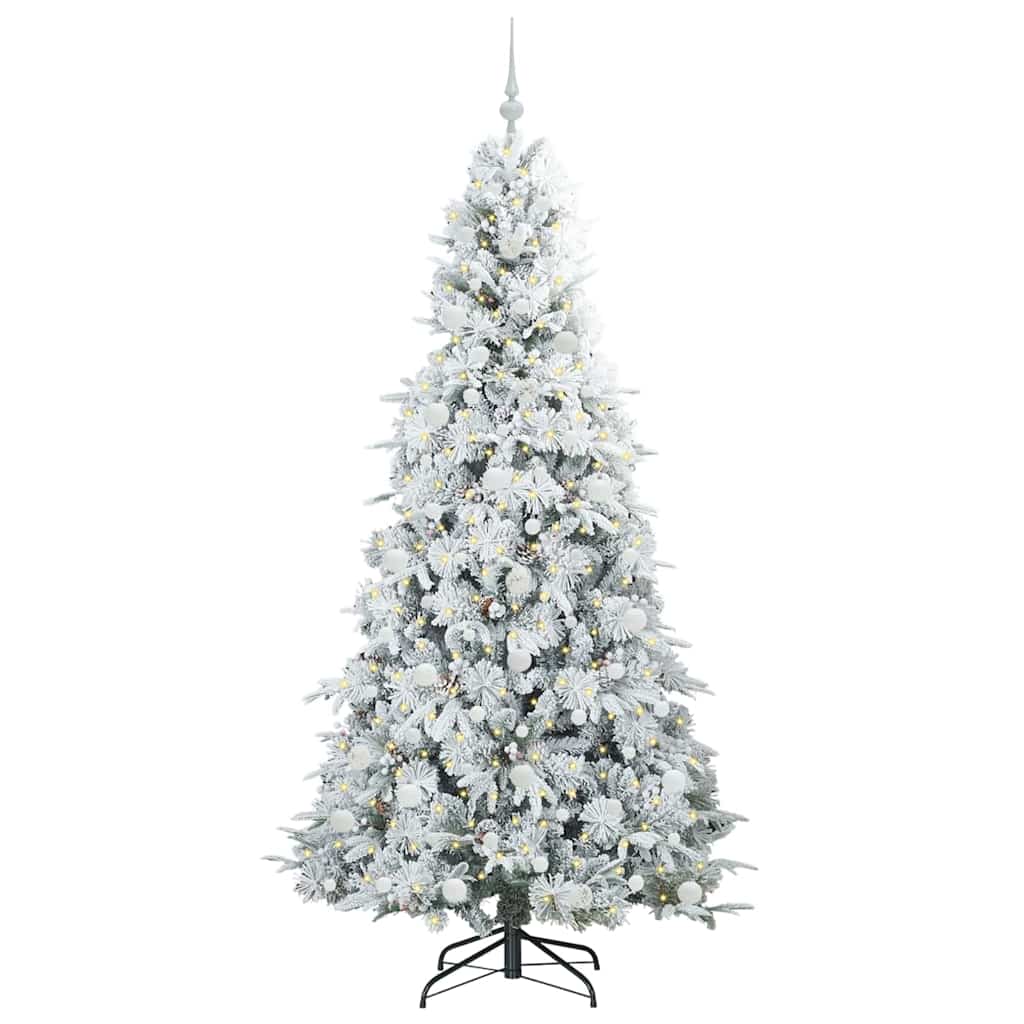 vidaXL Artificial Hinged Christmas Tree White 210 cm PE and PVC