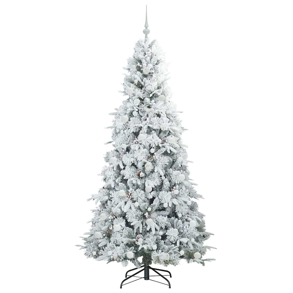 vidaXL Artificial Hinged Christmas Tree White 210 cm PE and PVC