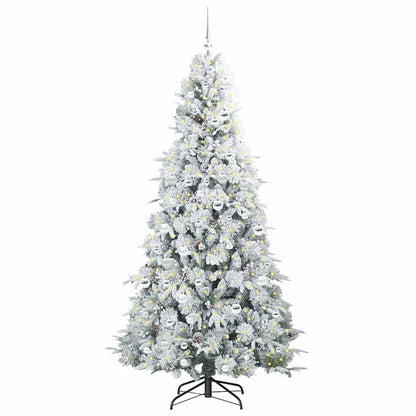 vidaXL Artificial Hinged Christmas Tree White 210 cm PE and PVC