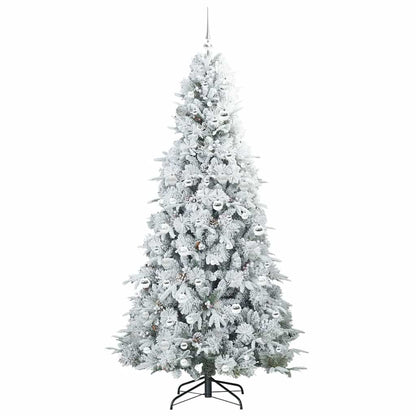 vidaXL Artificial Hinged Christmas Tree White 210 cm PE and PVC