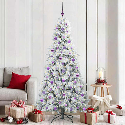 vidaXL Artificial Hinged Christmas Tree White 210 cm PE and PVC