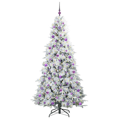 vidaXL Artificial Hinged Christmas Tree White 210 cm PE and PVC