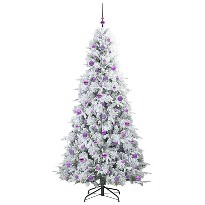 vidaXL Artificial Hinged Christmas Tree White 210 cm PE and PVC
