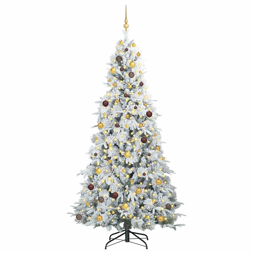 vidaXL Artificial Hinged Christmas Tree White 240 cm PE and PVC