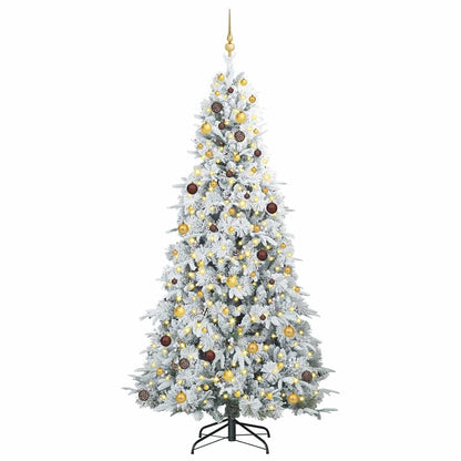 vidaXL Artificial Hinged Christmas Tree White 240 cm PE and PVC