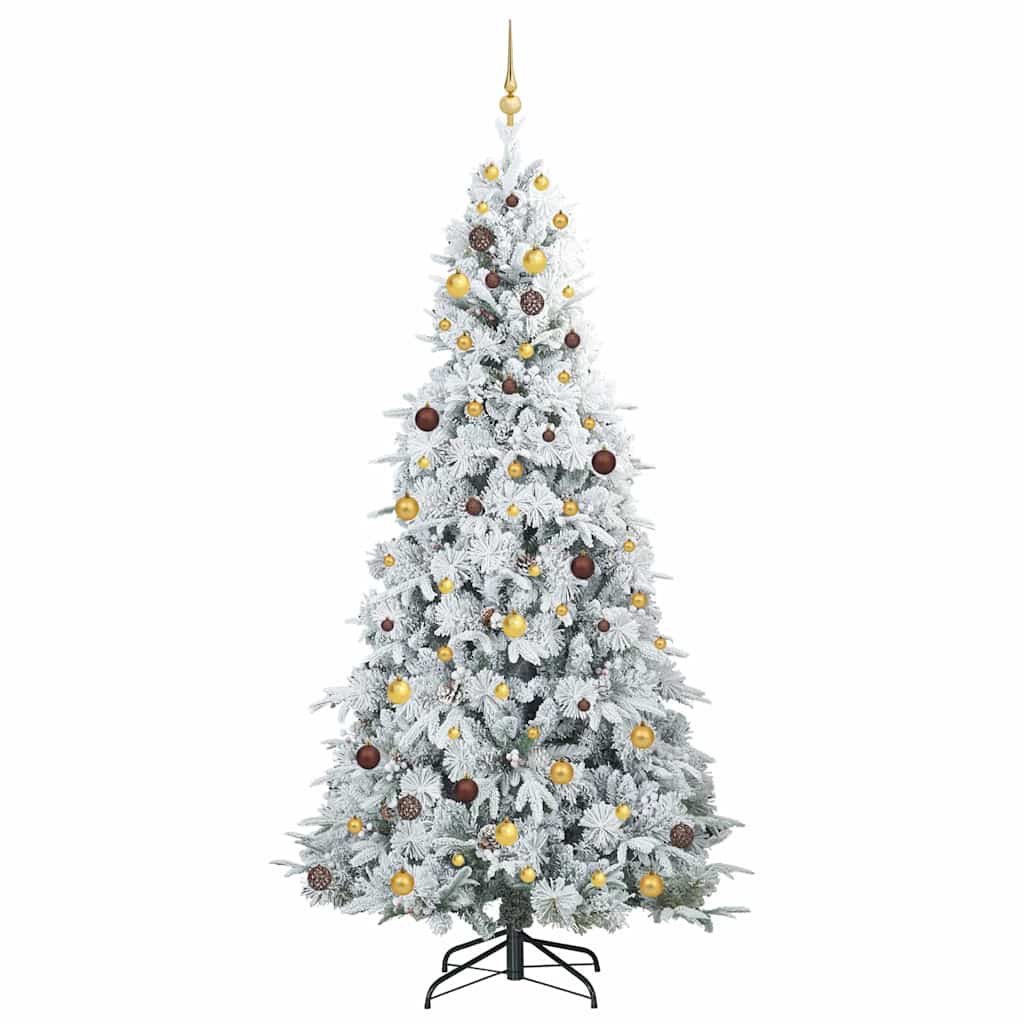 vidaXL Artificial Hinged Christmas Tree White 240 cm PE and PVC