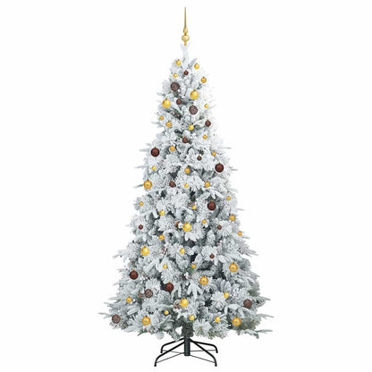 vidaXL Artificial Hinged Christmas Tree White 240 cm PE and PVC