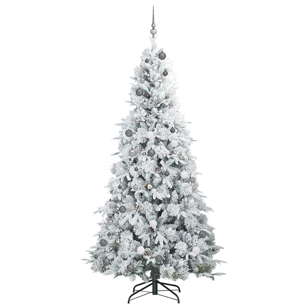 vidaXL Artificial Hinged Christmas Tree White 240 cm PE and PVC