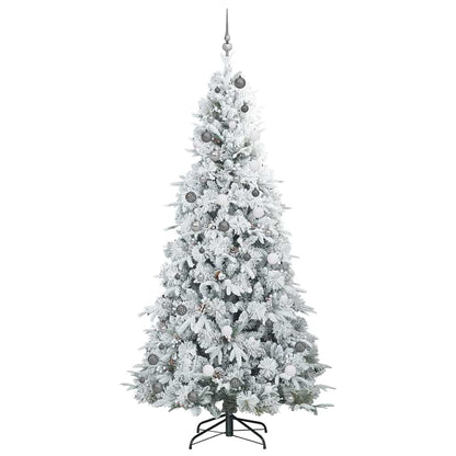 vidaXL Artificial Hinged Christmas Tree White 240 cm PE and PVC