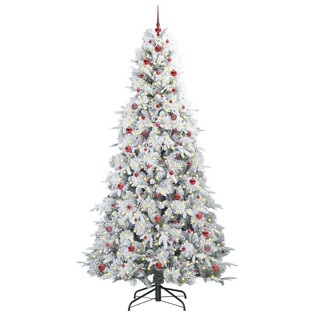 vidaXL Artificial Hinged Christmas Tree White 240 cm PE and PVC