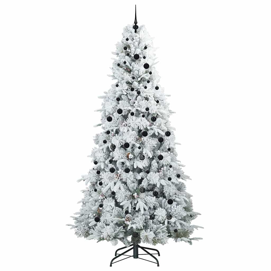 vidaXL Artificial Hinged Christmas Tree White 240 cm PE and PVC