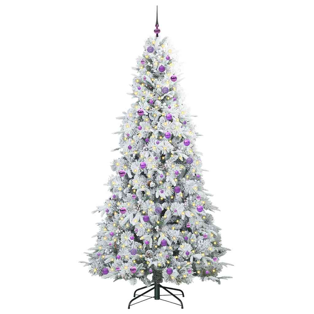 vidaXL Artificial Hinged Christmas Tree White 240 cm PE and PVC
