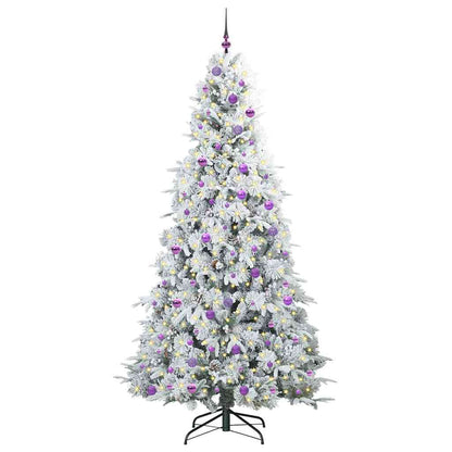 vidaXL Artificial Hinged Christmas Tree White 240 cm PE and PVC