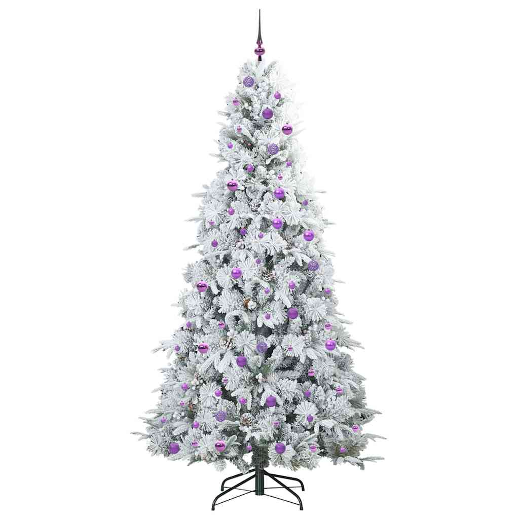 vidaXL Artificial Hinged Christmas Tree White 240 cm PE and PVC