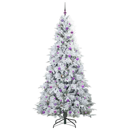vidaXL Artificial Hinged Christmas Tree White 240 cm PE and PVC