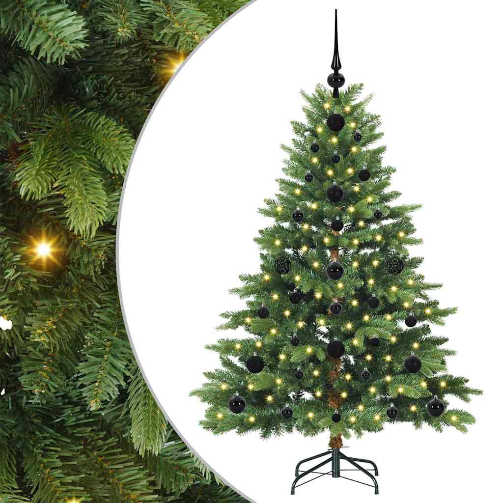vidaXL Artificial Christmas Tree with 150 LEDs Green 120 cm PE and PVC