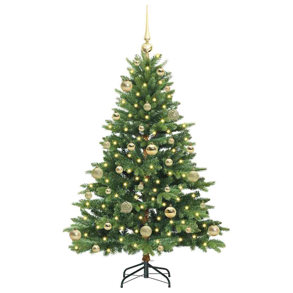 vidaXL Artificial Christmas Tree with 150 LEDs Green 120 cm PE and PVC