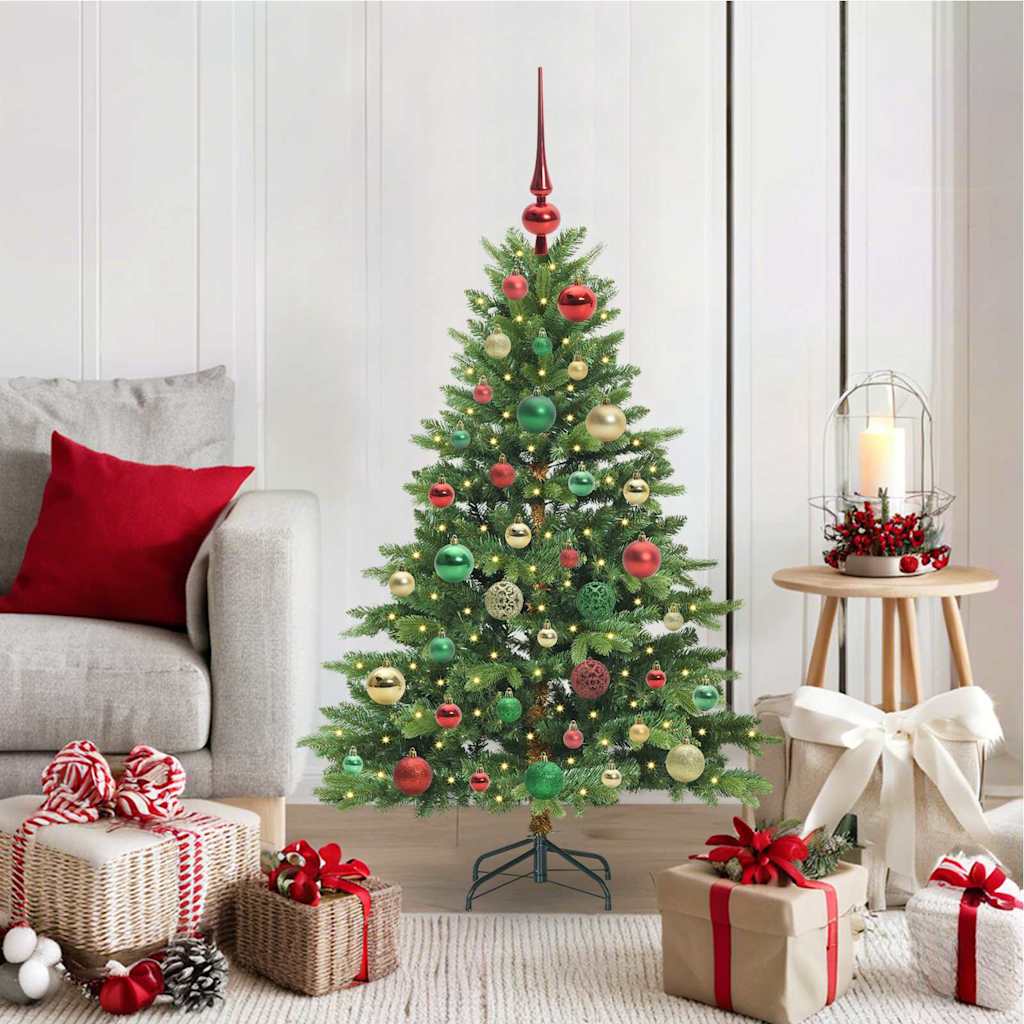 vidaXL Artificial Christmas Tree with 150 LEDs Green 120 cm PE and PVC
