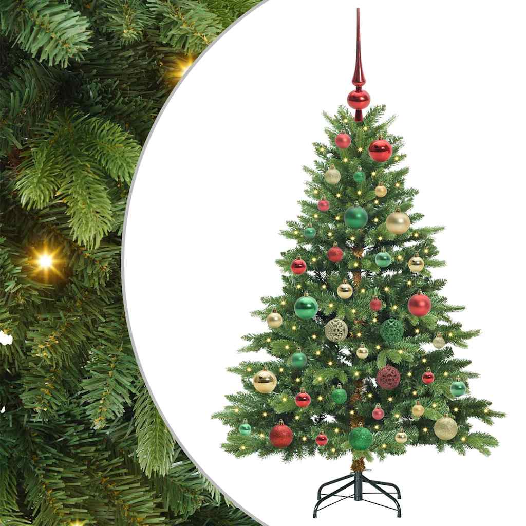 vidaXL Artificial Christmas Tree with 150 LEDs Green 120 cm PE and PVC