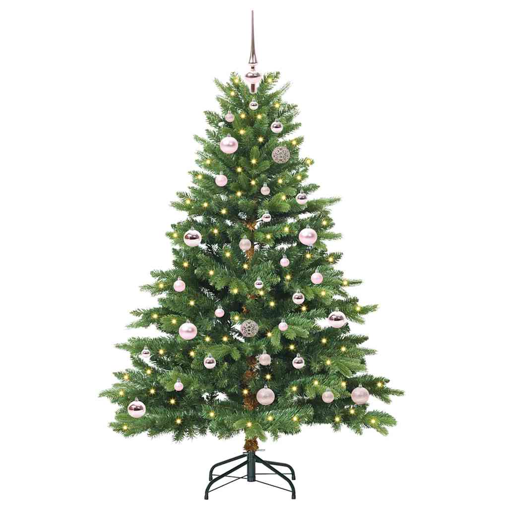 vidaXL Artificial Christmas Tree with 150 LEDs Green 150 cm PE and PVC