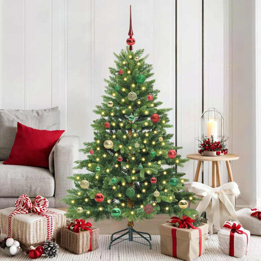 vidaXL Artificial Christmas Tree with 150 LEDs Green 150 cm PE and PVC