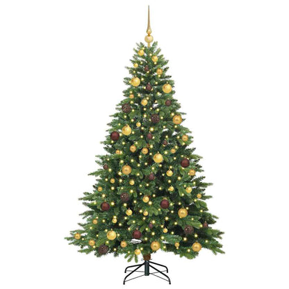 vidaXL Artificial Christmas Tree with 300 LEDs Green 180 cm PE and PVC