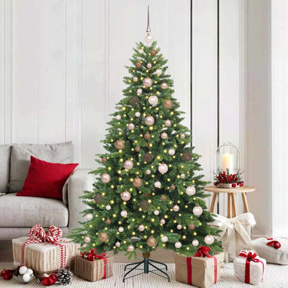 vidaXL Artificial Christmas Tree with 300 LEDs Green 180 cm PE and PVC