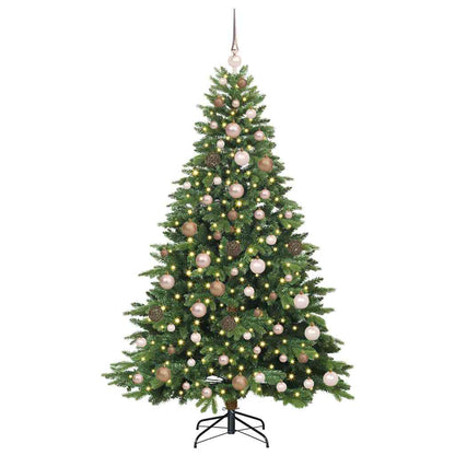 vidaXL Artificial Christmas Tree with 300 LEDs Green 180 cm PE and PVC