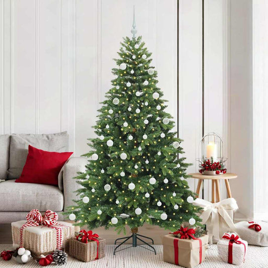 vidaXL Artificial Christmas Tree with 300 LEDs Green 180 cm PE and PVC