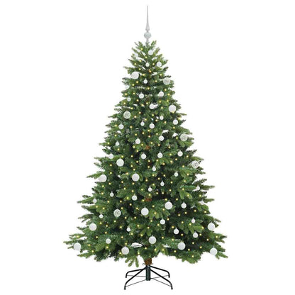 vidaXL Artificial Christmas Tree with 300 LEDs Green 180 cm PE and PVC