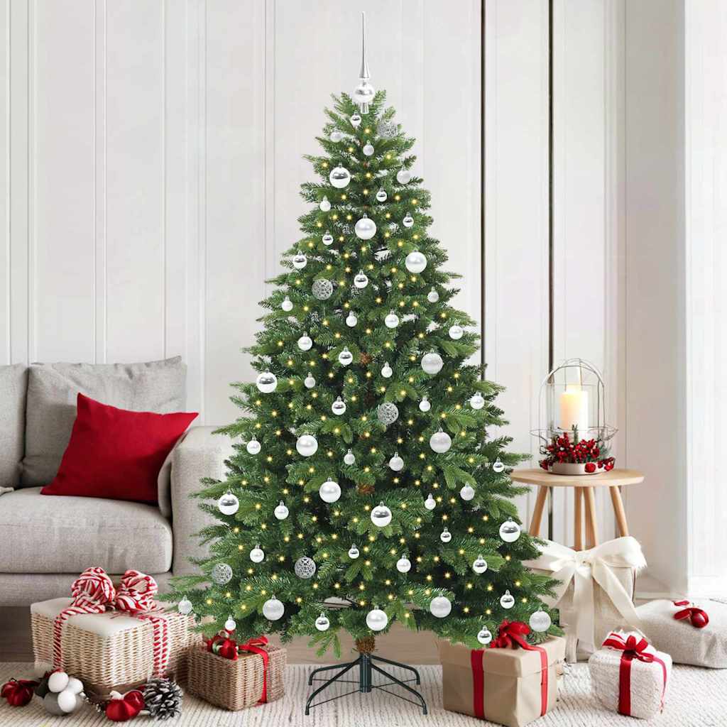 vidaXL Artificial Christmas Tree with 300 LEDs Green 180 cm PE and PVC