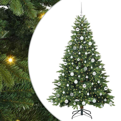 vidaXL Artificial Christmas Tree with 300 LEDs Green 180 cm PE and PVC