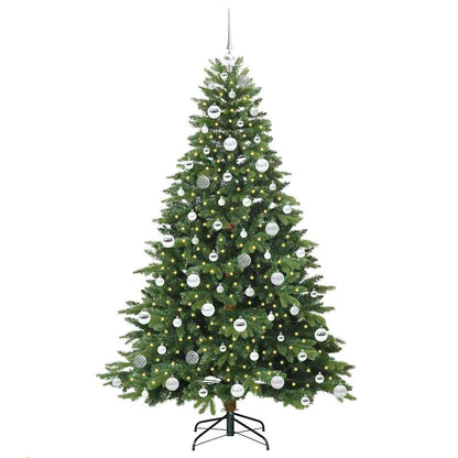 vidaXL Artificial Christmas Tree with 300 LEDs Green 180 cm PE and PVC