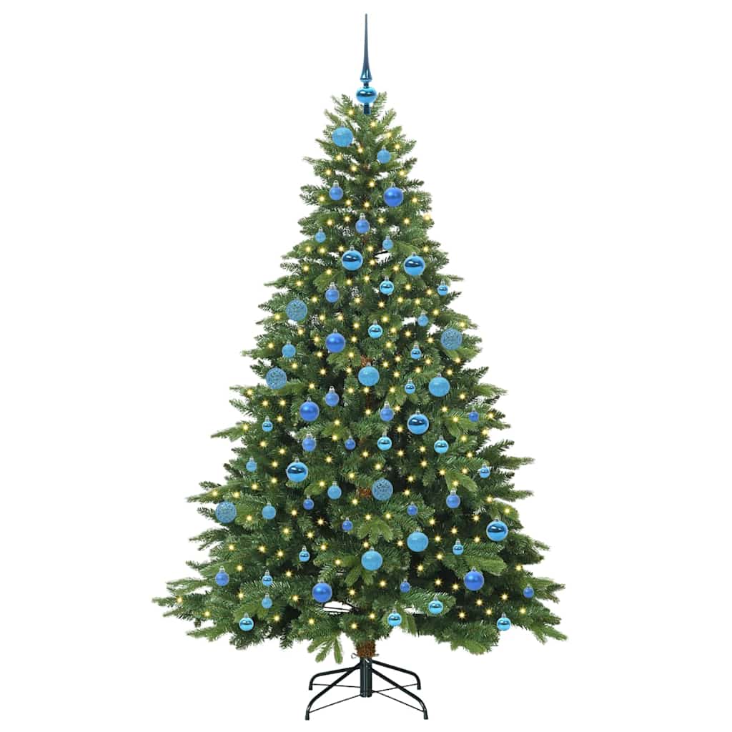vidaXL Artificial Christmas Tree with 300 LEDs Green 180 cm PE and PVC