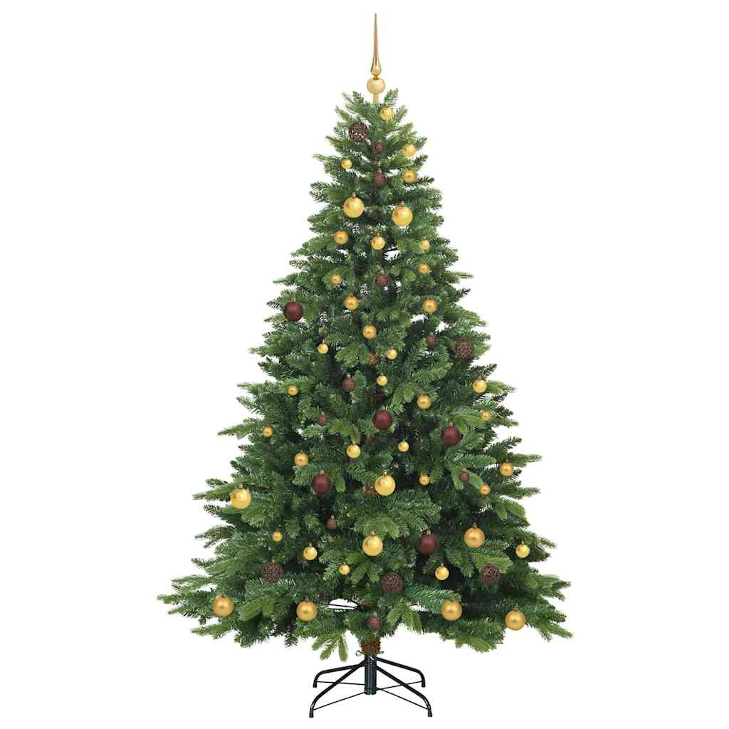 vidaXL Artificial Christmas Tree with 300 LEDs Green 210 cm PE and PVC