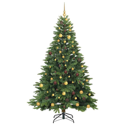 vidaXL Artificial Christmas Tree with 300 LEDs Green 210 cm PE and PVC