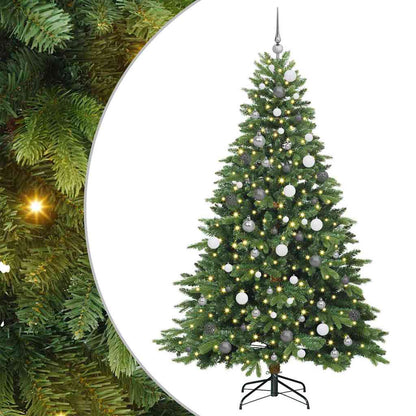 vidaXL Artificial Christmas Tree with 300 LEDs Green 210 cm PE and PVC