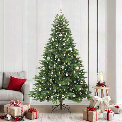 vidaXL Artificial Christmas Tree with 300 LEDs Green 210 cm PE and PVC