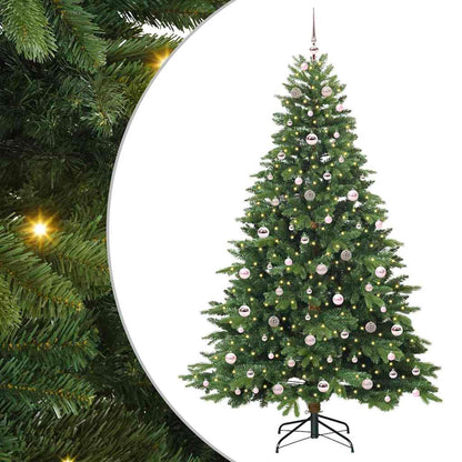 vidaXL Artificial Christmas Tree with 300 LEDs Green 210 cm PE and PVC